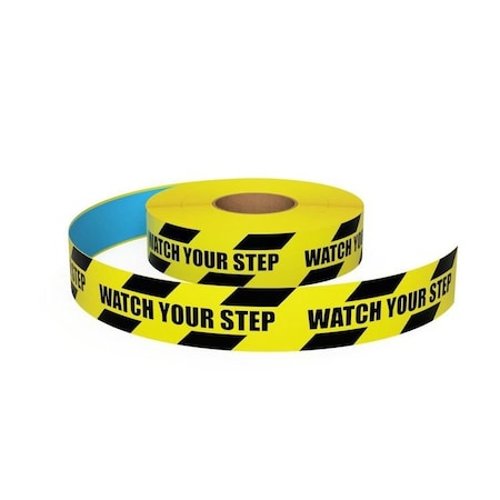 Ergomat Durastripe In-Line Printing 3in x 50ft Hazard Black & Yellow Background with Black Text - CAUTION DSIL350-HAZARD-BK/Y-CAUTION-TypeB